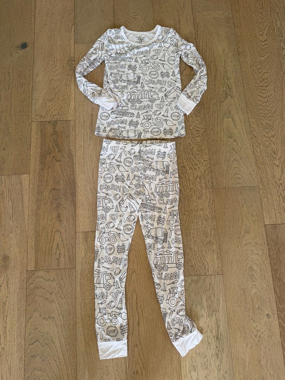 Caden Lane Construction Bamboo Pajamas Set Boys/Girls Size 7/8